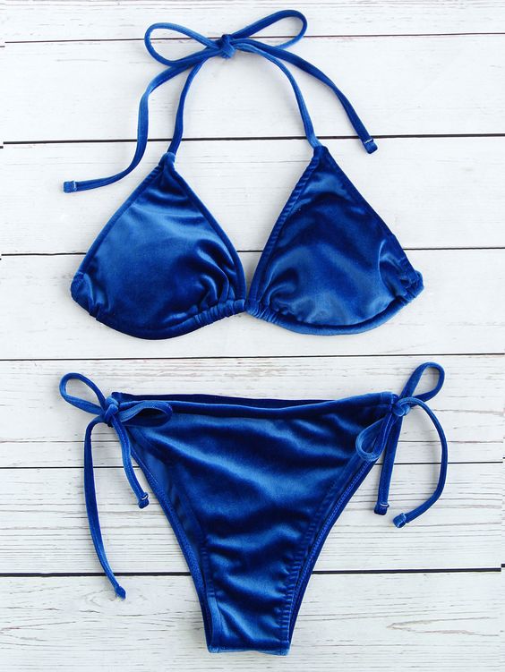 Heat Padded String Ribbed Bikini