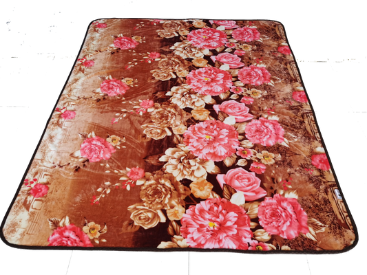 Pink Rose Pattern AC Throw Blanket