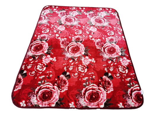 Red Rose Pattern AC Throw Blanket