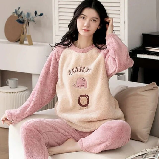 Fleece Long Sleeve Pajama Suit Duffy Lion