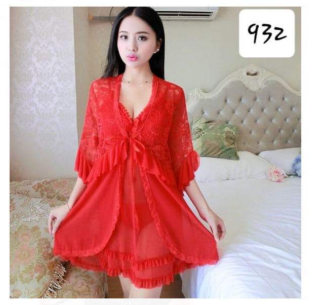 Tweet Fancy 3pcs Transparent Nightgown set