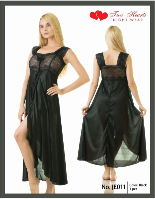 Elegant 1 Piece Cross Cut Long Nightie (011)