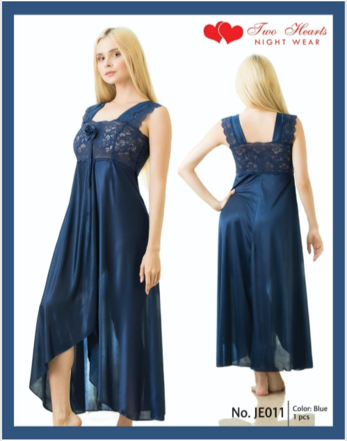 Elegant 1 Piece Cross Cut Long Nightie (011)