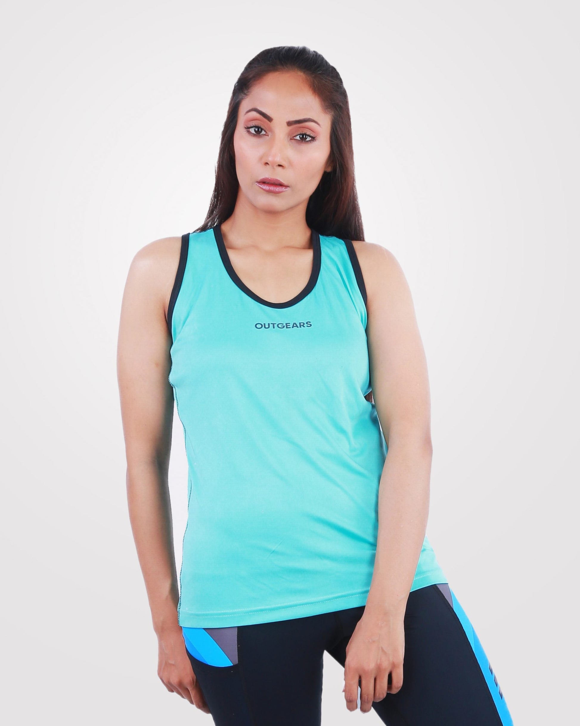 Women’s Tank Top Turquoise Drifit - outgearsfitness