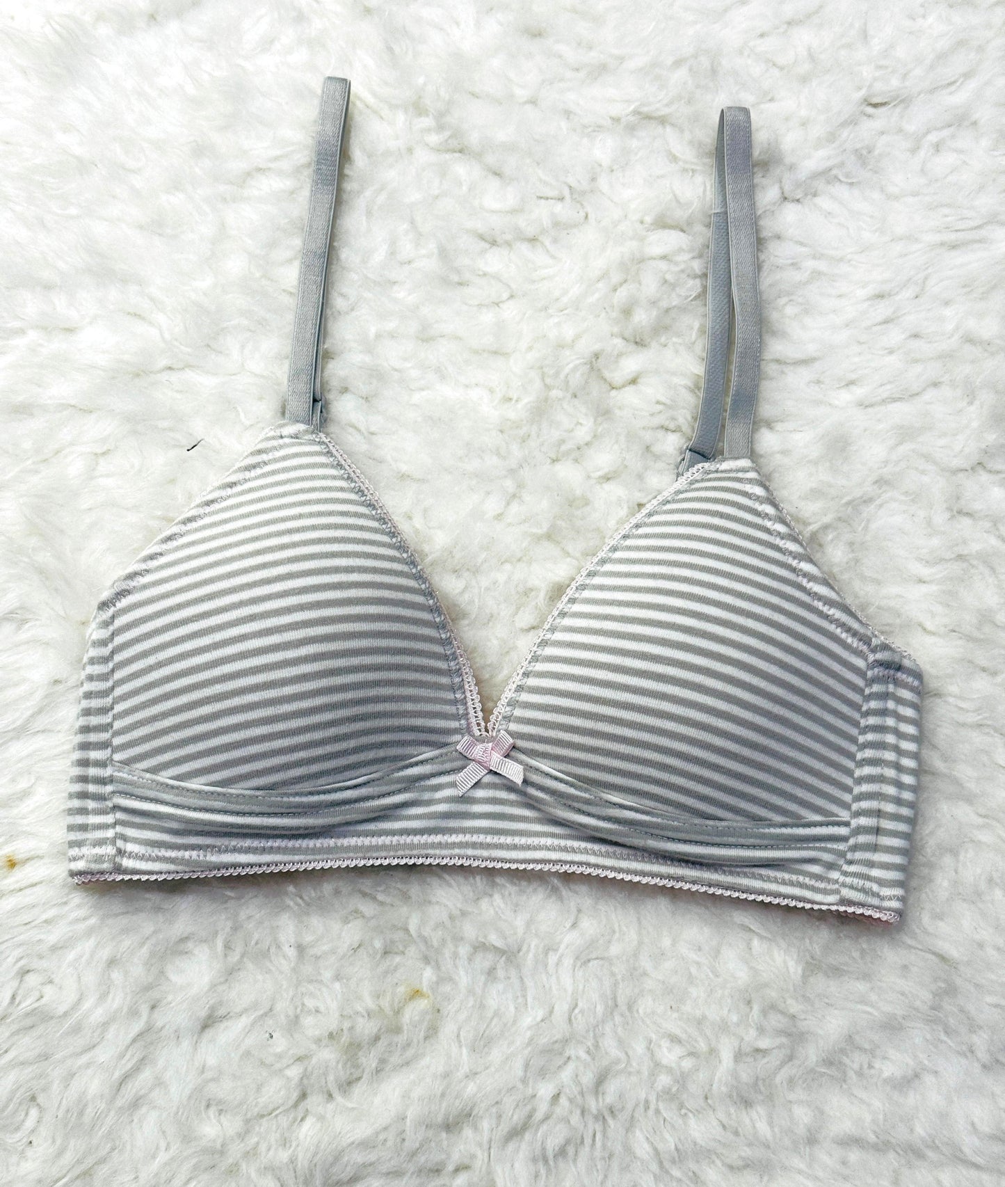 Grey Stripe Soft Padded Bra