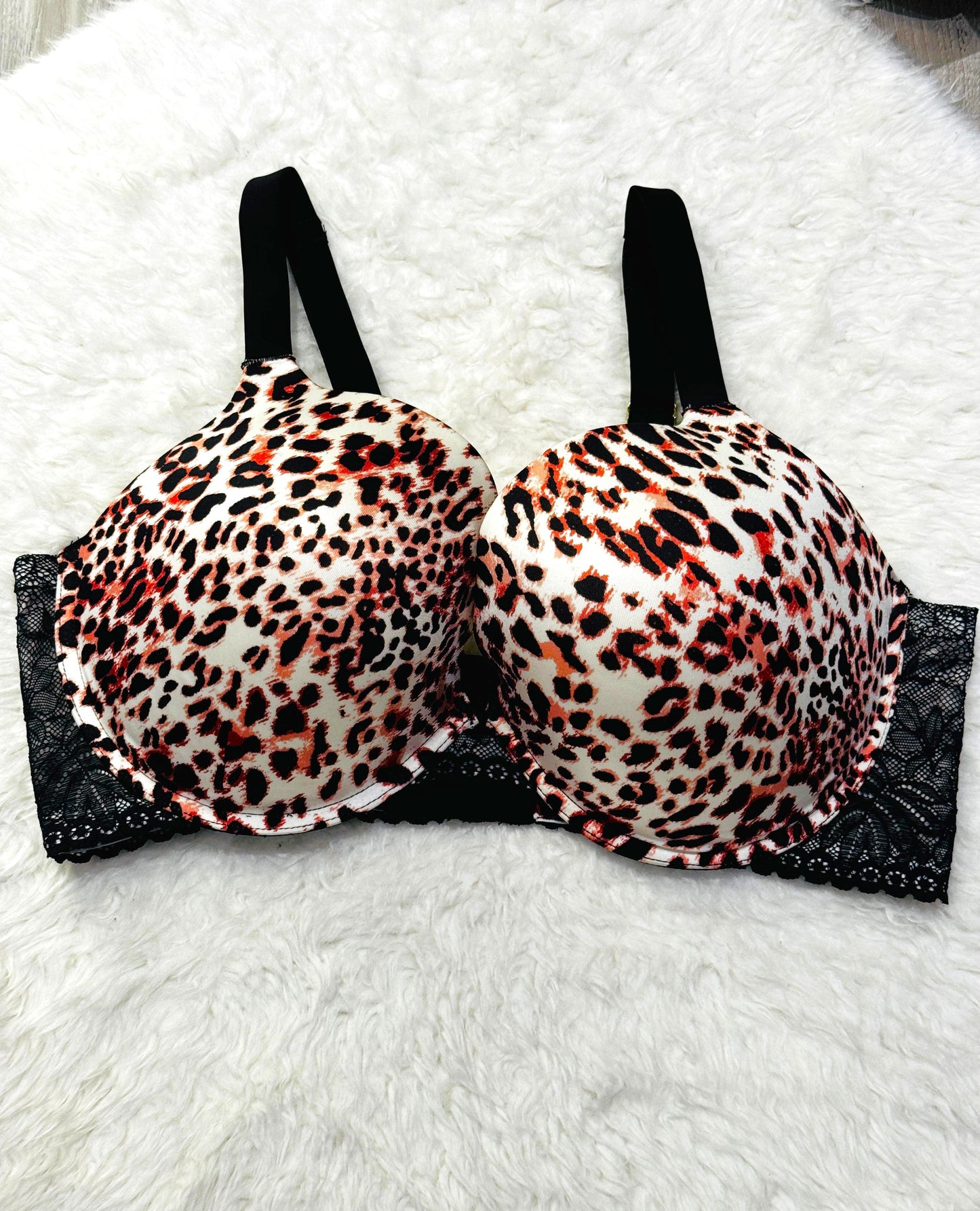 Leopard Print Plus Size Padded Bra