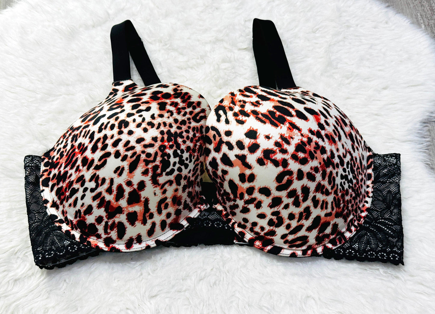 Leopard Print Plus Size Padded Bra