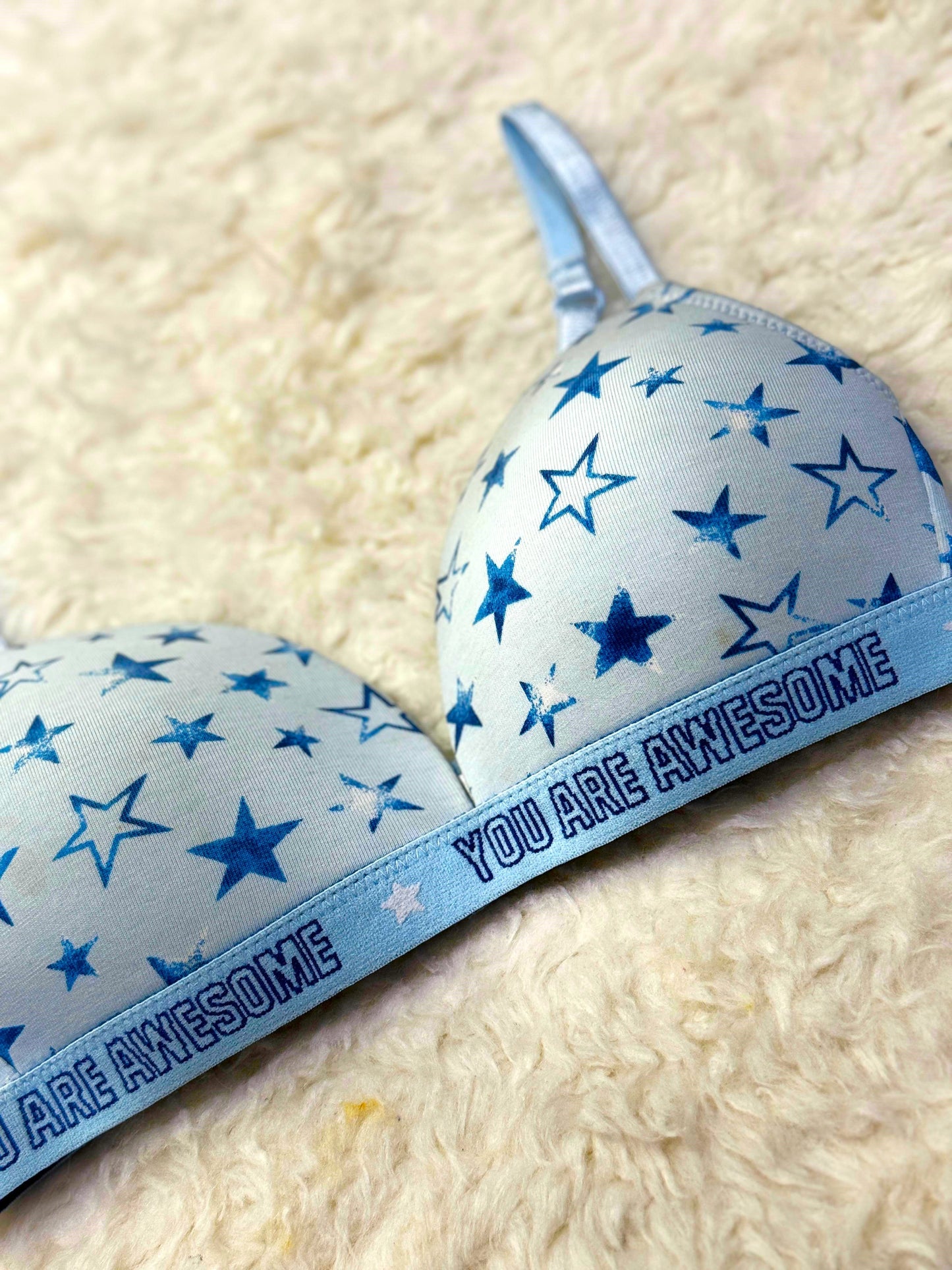 Star Printed Soft Padded Bra