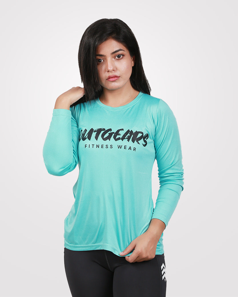 Sea Green Full Sleeves Tee Dri-Fit - Outgears Fitness