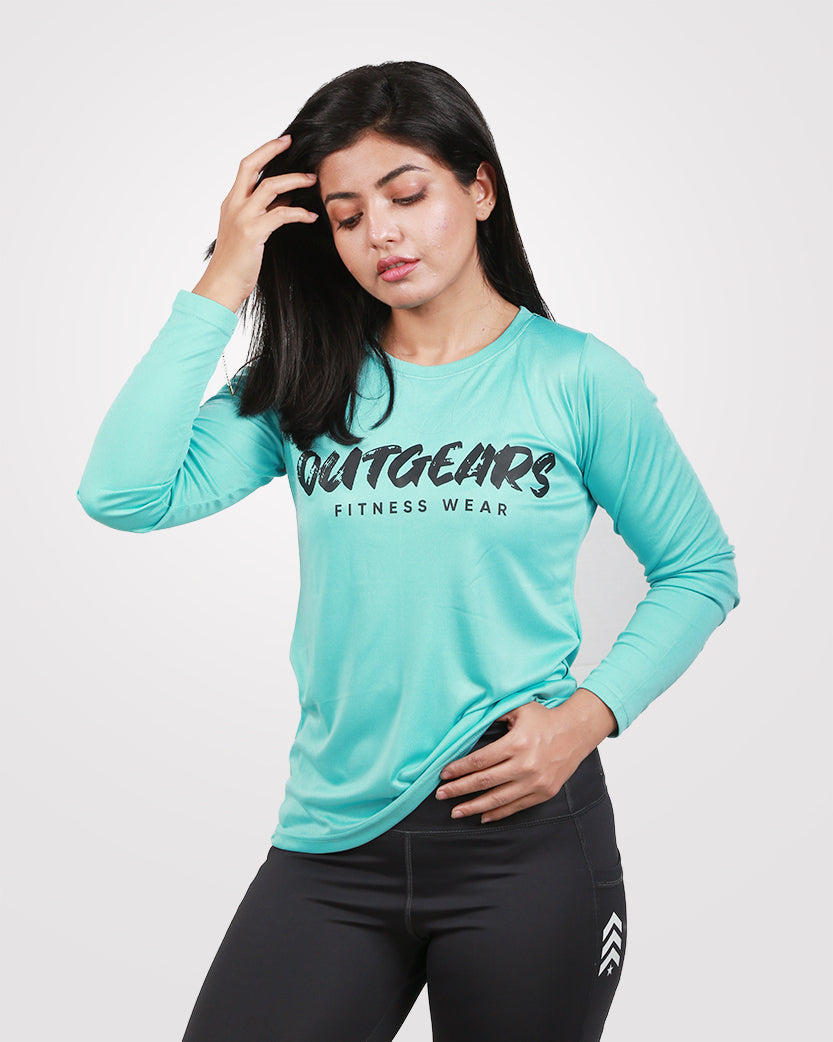 Sea Green Full Sleeves Tee Dri-Fit - Outgears Fitness