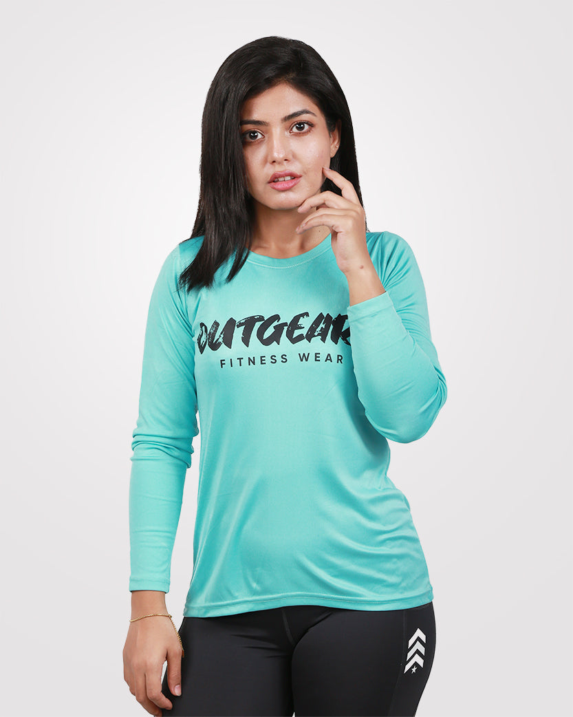 Sea Green Full Sleeves Tee Dri-Fit - Outgears Fitness