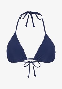 Heat Navy Blue Padded String Ribbed Bikini